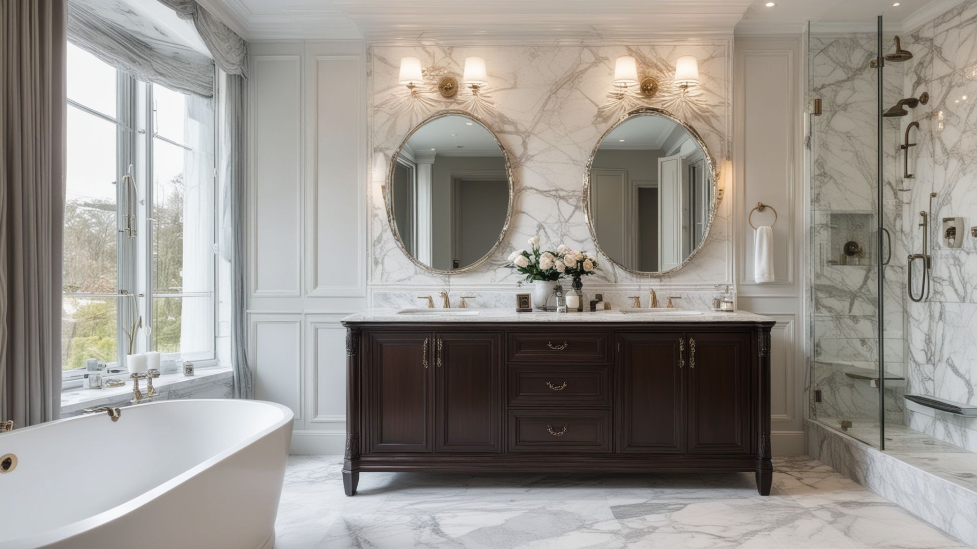 Stunning modern bathroom portfolio showcase featuring luxury finishes and professional installation